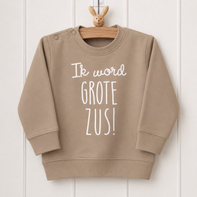Beige, Sweater, Trui, word, grote, zus